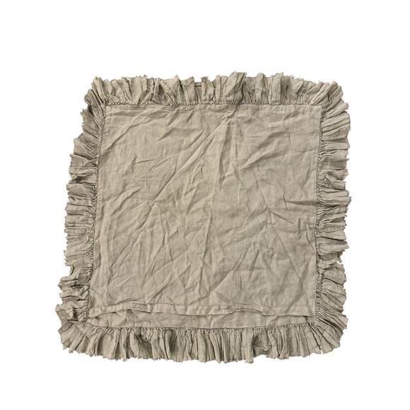 MATTEO Los Angeles Heather Gray Euro Pillow Sham Linen Raffles Square Home Decor - Picture 2 of 6